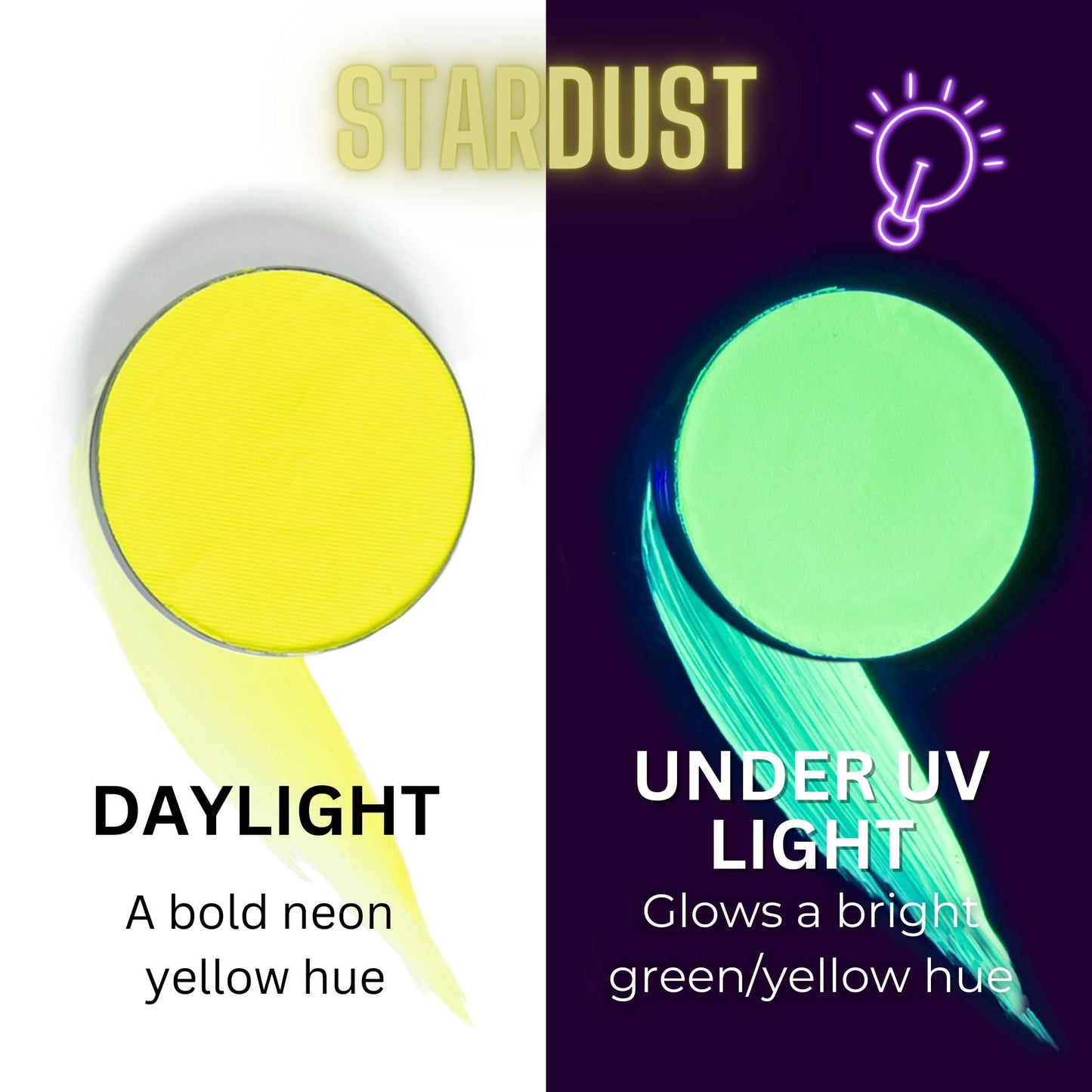 Mehron Paradise FX UV Neon Glow - Stardust - Neon Yellow/Yellow UV 0.25 oz | Pro Water-Activated Shimmer Paint for Raves, Costumes, SFX, Halloween Beauty & Personal Care Mehron