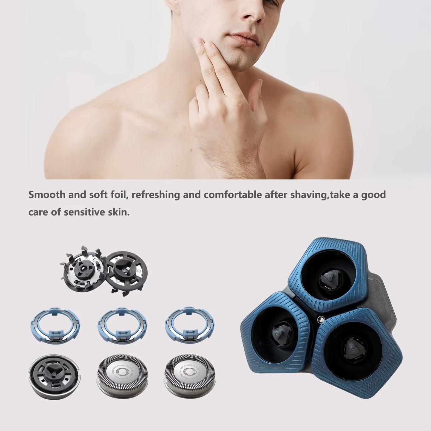 SH71/50 Blue Complete Replacement Shaver Head For Philips Norelco Series 7xxx and 5xxx- S5587 S5799 S7732 S7731 Beauty and Personal Care INGQI