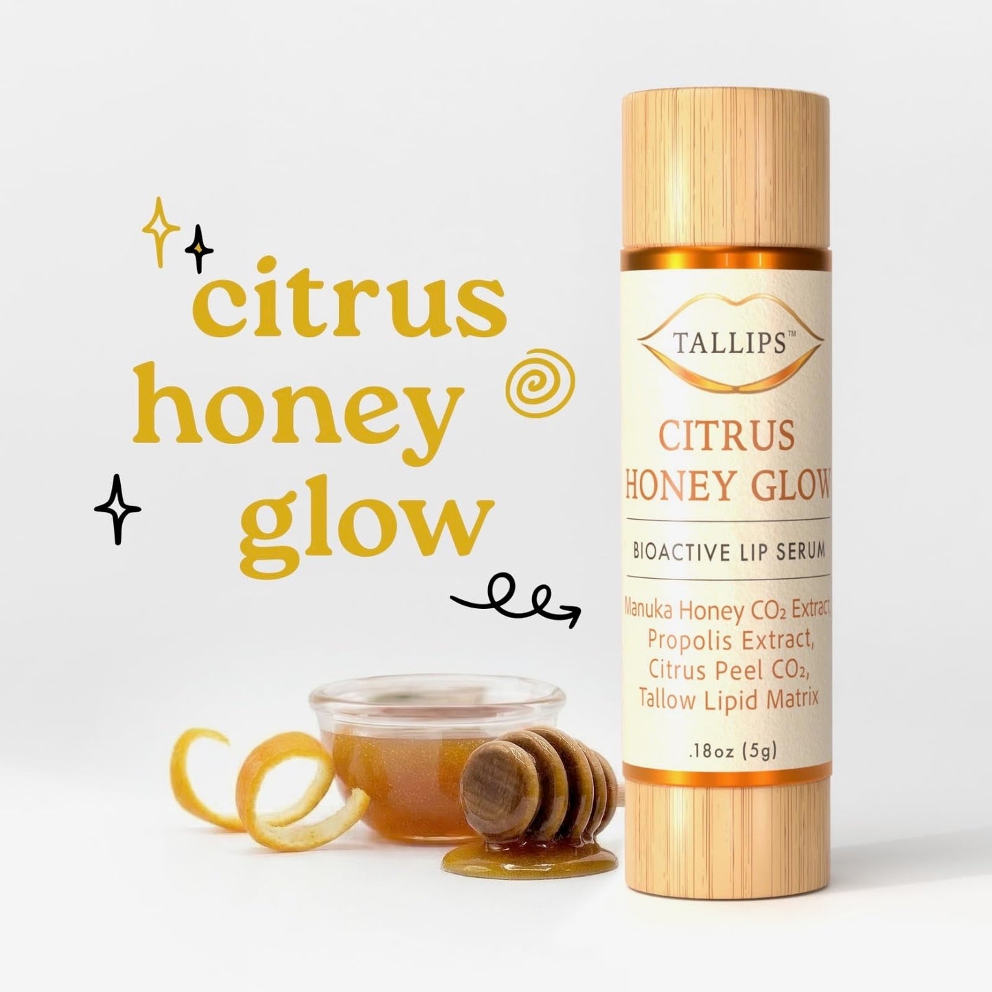 Tallow Lip Serum and moisturizer, Citrus Honey Glow flavor by Tallips Beauty and Personal Care Tallips