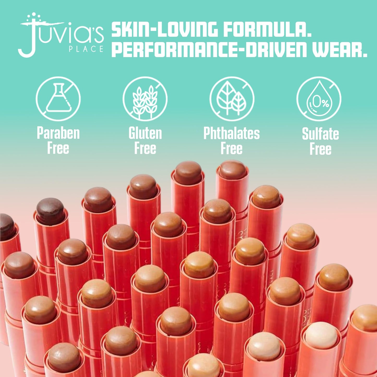Juvia's Place I Am My Skin Hydra-Tint Foundation Stick - 9 Guinea - Cool, Rich Brown with Neutral Tones, Buildable, Hydrating & Blurring Coverage Beauty & Personal Care Juvia's Place