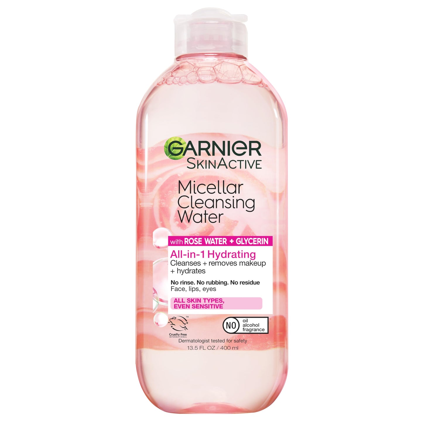 Garnier Micellar Water with Rose Water and Glycerin, Hydrating Facial Cleanser & Makeup Remover, For All Skin Types, Vegan, Cruelty Free, 13.5 Fl Oz Beauty and Personal Care Garnier