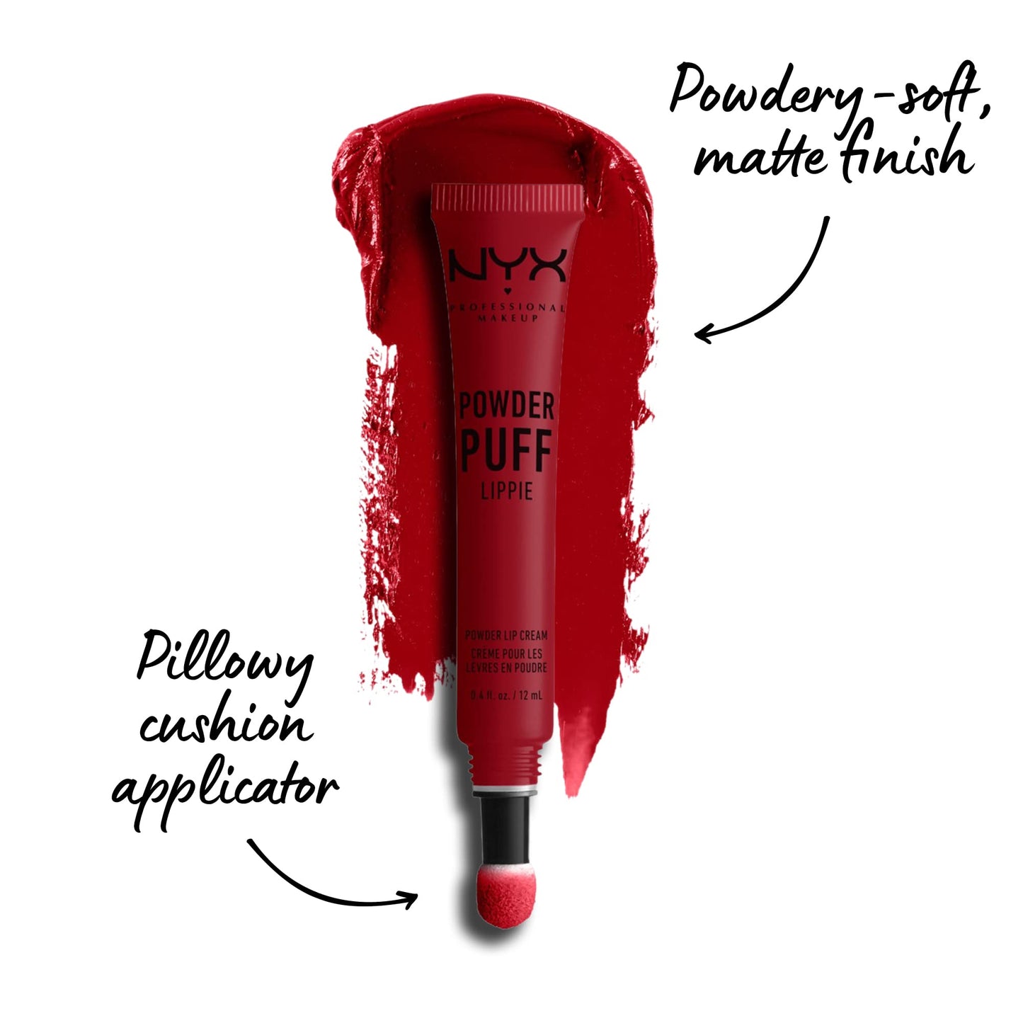 NYX PROFESSIONAL MAKEUP Powder Puff Lippie Lip Cream, Liquid Lipstick - Group Love (True Red) Beauty & Personal Care NYX PROFESSIONAL MAKEUP