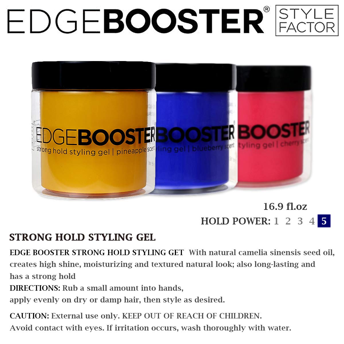 Style Factor Edge Booster Strong Hold Styling Gel, 16.9 Ounce (Lemon Berry) Beauty & Personal Care EDGEBOOSTER