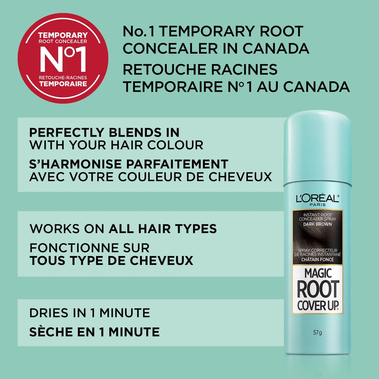 L'Oreal Paris Hair Color Root Cover Up Temporary Gray Concealer Spray Light Brown (Pack of 2) (Packaging May Vary) Beauty & Personal Care L'Oreal Paris
