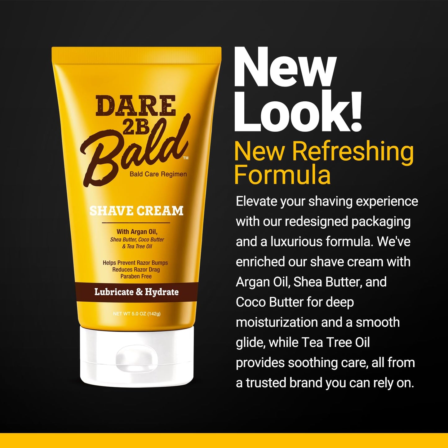 High Time Dare 2B Bald Shaving Cream Sensitive Skin with Argan Oil, Tea Tree Oil, Shea and Cocoa Butter - Bald Head Shave Lotion for Rich Hydration Beauty and Personal Care Dare 2B Bald