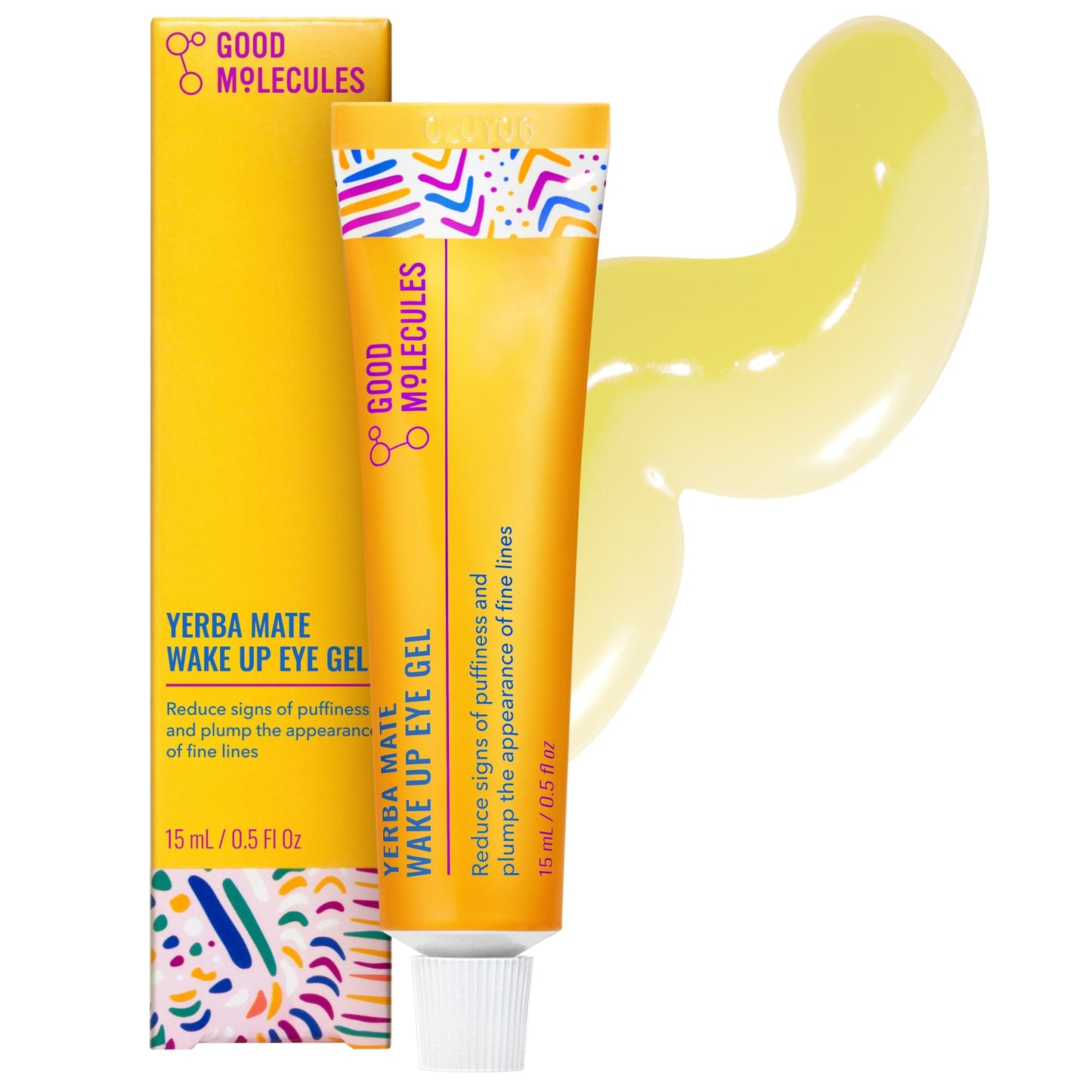Good Molecules Yerba Mate Wake Up Eye Gel - Hydrating Under Eye Gel Cream with Hyaluronic Acid and Caffeine - Target Dark Circles and Puffiness - Skin Beauty & Personal Care Good Molecules
