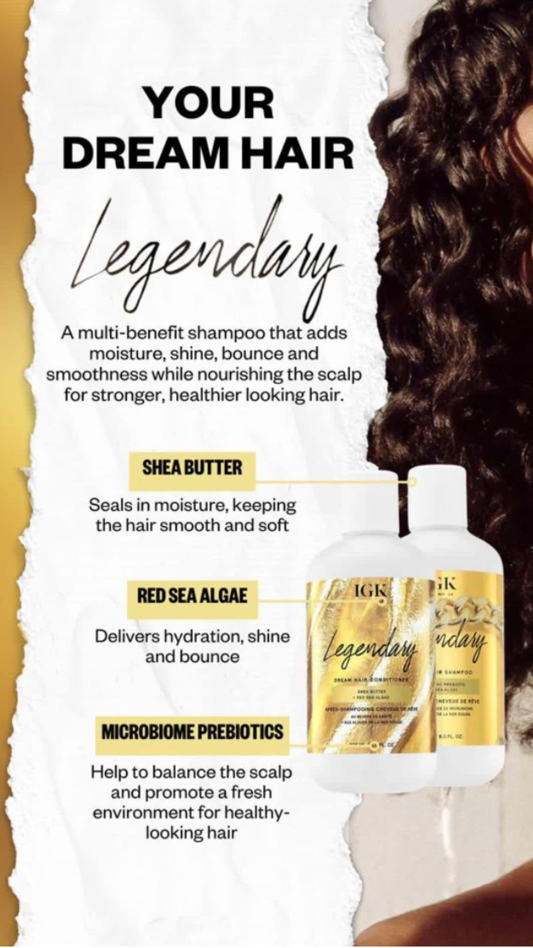 IGK LEGENDARY Dream Hair Conditioner | Healthy + Hydrated + Shine | Vegan + Cruelty Free | 8 Oz Beauty & Personal Care IGK