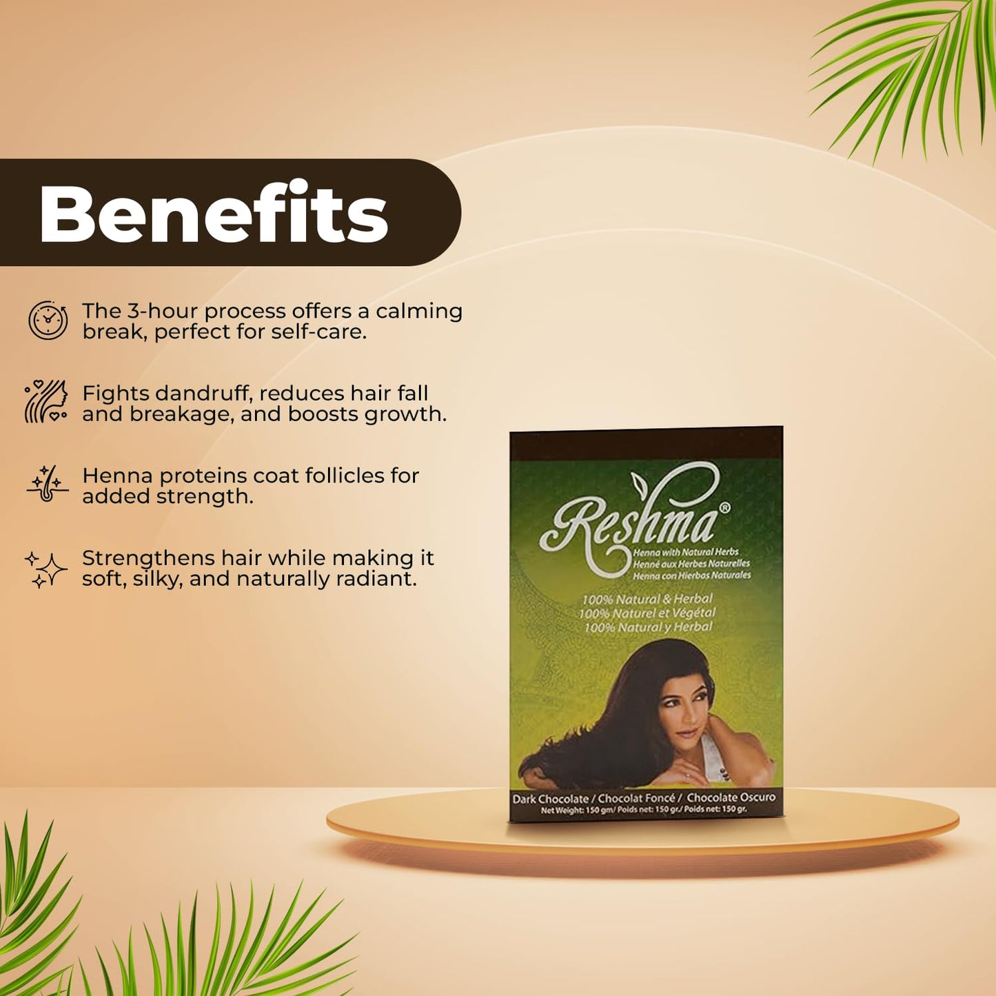 Reshma Beauty Ayurvedic Henna Hair Color Blend - Henna & Indigo with Herbal Extracts - Natural Deep Brown/Dark Chocolate Hair Color for Gray Blending Beauty & Personal Care Reshma Beauty