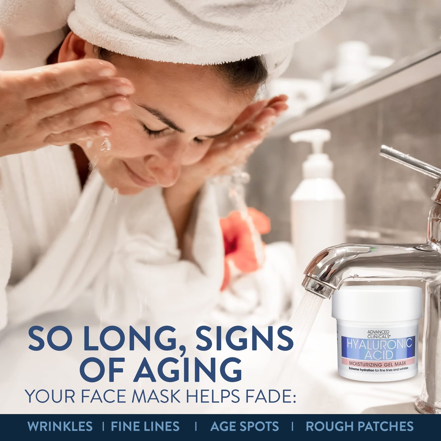 Advanced Clinicals Hyaluronic Acid Gel Facial Mask Skin Care Treatment, Brightening, Hydrating Anti Aging Face Mask & Moisturizer Helps Transform Dry Beauty & Personal Care Advanced Clinicals
