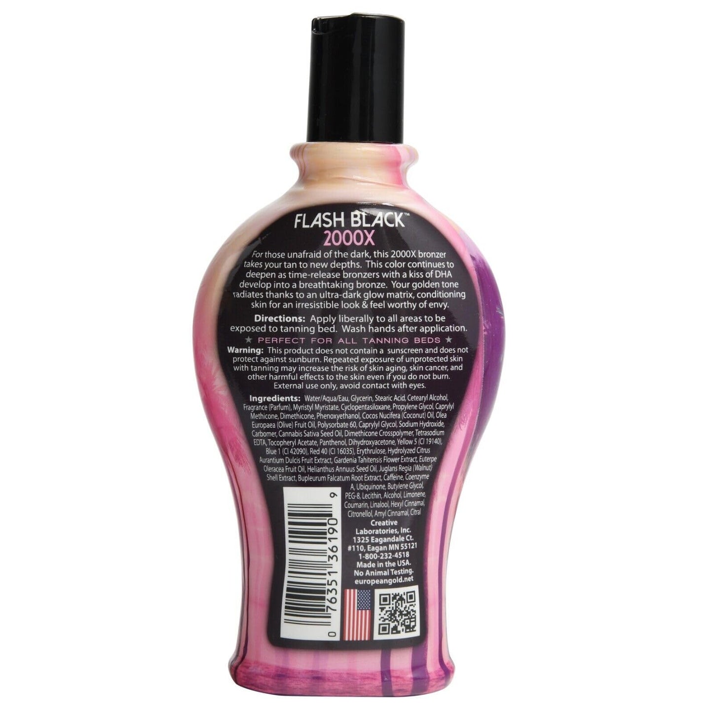 European Gold Flash Black 2000X Indoor Tanning Lotion with Advanced Time-Release DHA Bronzers, Skin Conditioning Complex, and Ultra-Dark Color Beauty & Personal Care European Gold