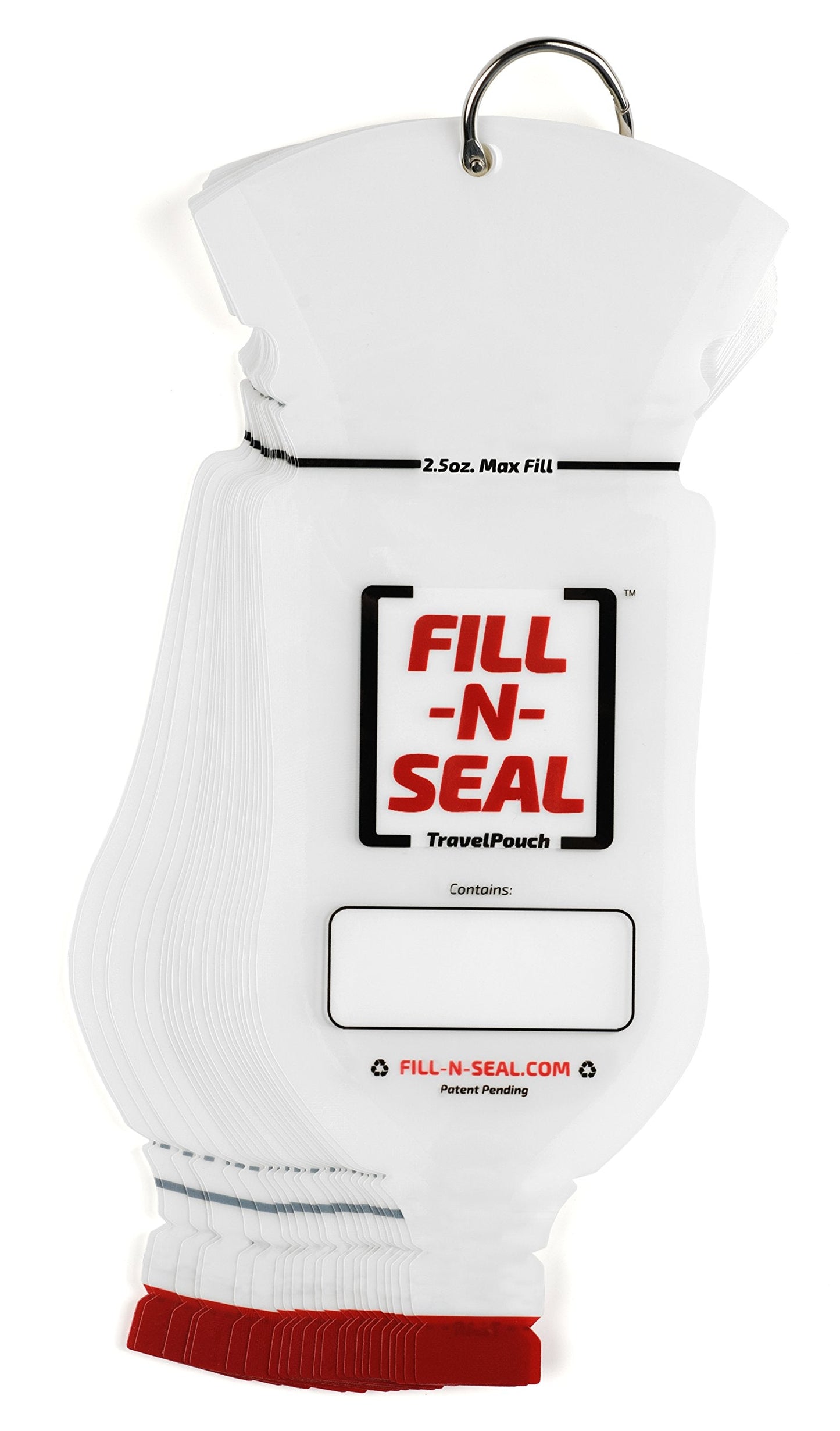 Fill-N-Seal (25) 2.5oz Heat Sealed Travel Pouches, TSA Compliant, No Funnel Need, Resealable, Disposable, & BPA Free Beauty & Personal Care Fill-N-Seal