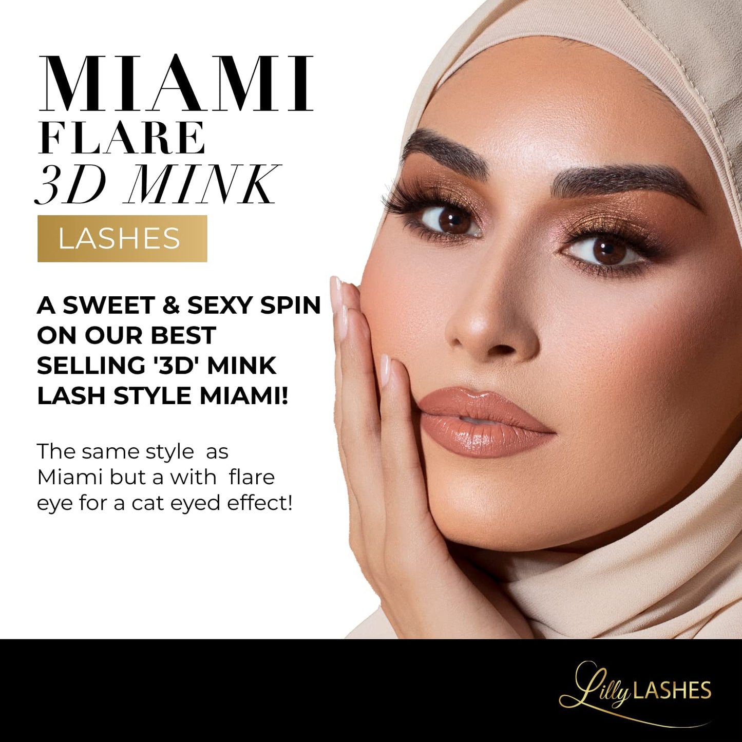 Lilly Lashes Miami Flare 3D Mink Lashes, Mink Eyelashes, The Original Lilly Lash For Wispy & Natural Look, Reusable Eyelashes up to 25x, Fluffy Beauty & Personal Care Lilly Lashes