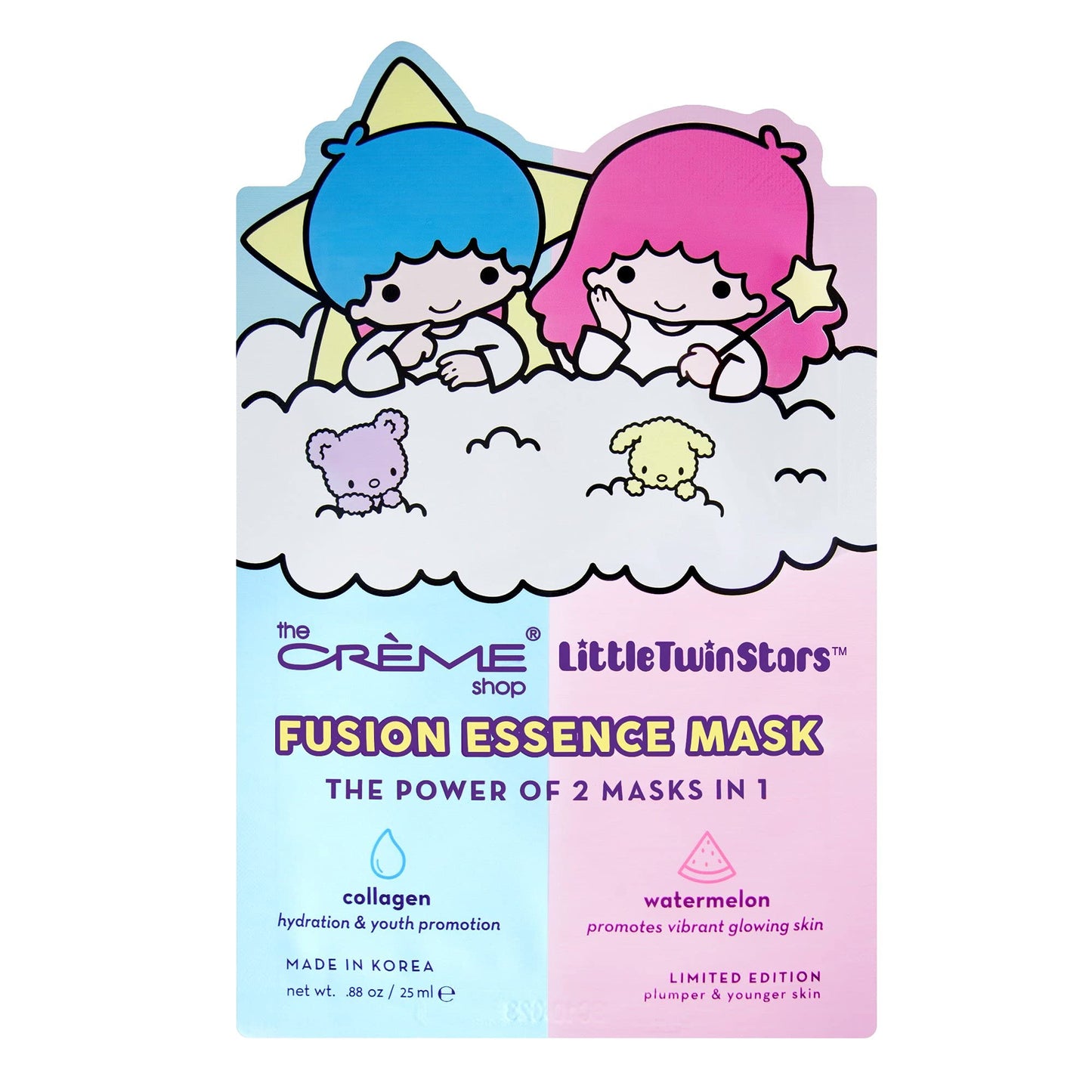 The Crème Shop® Little Twin Stars Fusion Mask With Collagen Encouraging Vibrant Glowing Skin and Vitamin A-Rich Watermelon for Youthful Appearance - 3 Beauty & Personal Care The Crème Shop