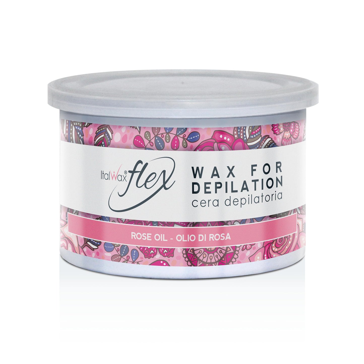 Italwax Flex Rose Oil - 14oz (397 g) - Soft wax tin for hair removal - Uncented - Liposoluble syntetic formulation - Ideal for waxing all body area Beauty and Personal Care Italwax
