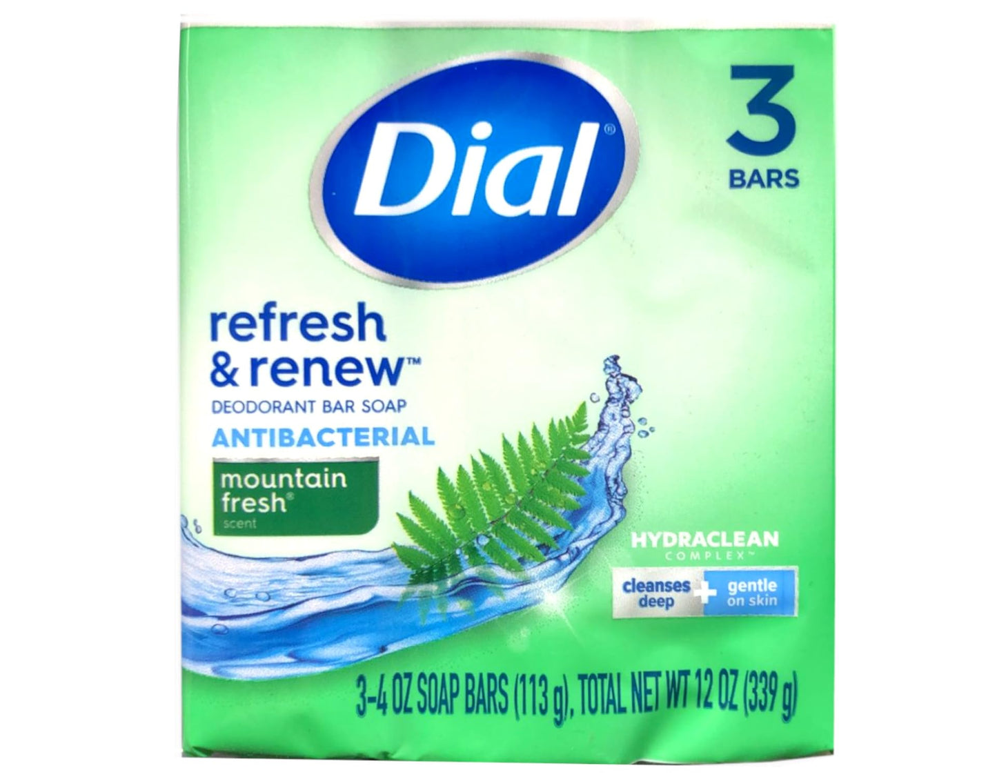 Dial Mountain Fresh Antibacterial Deodorant Bar Soap 3, 4 oz Soap Bars (Packs of 4) Beauty & Personal Care Dial