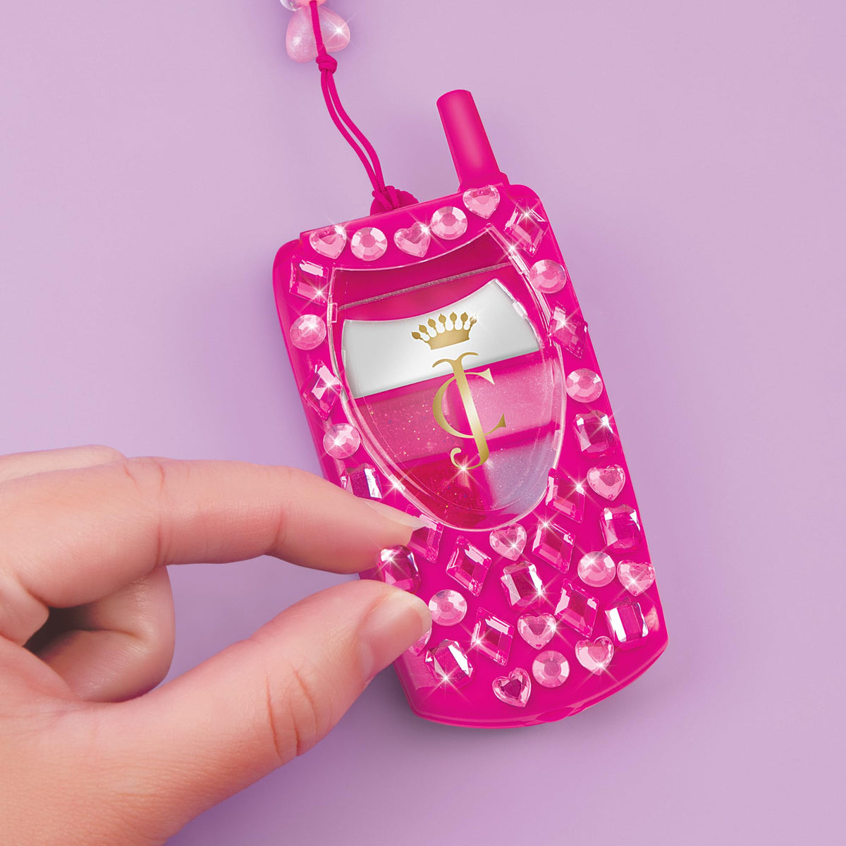 Make It Real Juicy Couture Lip Gloss Dial Up The Style Phone & DIY Lanyard - 7 Strawberry-Scented Lip Gloss Colors, Create Beaded Lanyard & Decorate