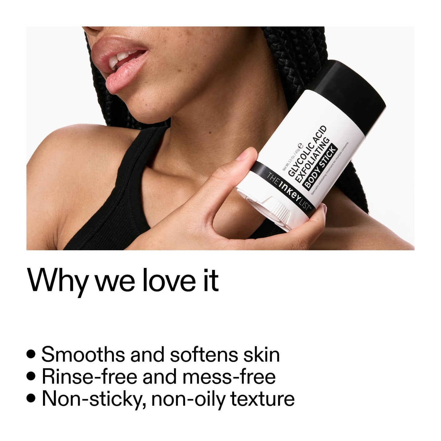 The INKEY List Glycolic Acid Exfoliating Body Stick - Deep Exfoliation for Rough, Bumpy Skin, Fragrance Free, Targets KP & Ingrown Hairs, Suitable Beauty and Personal Care The INKEY List