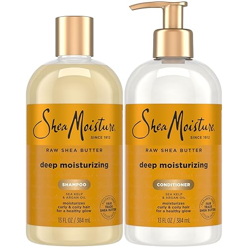 SheaMoisture Shampoo & Conditioner Set, Deep Moisturizing with Raw Shea Butter, Sea Kelp & Argan Oil for Coily & Curly Hair, 13 Oz Ea Beauty & Personal Care SheaMoisture