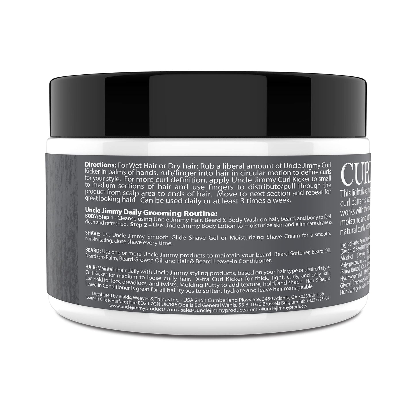 Uncle Jimmy Curl-Kicker Hair Cream for Men - Medium Hold Forming Cream - Flake Free Hair Styling Cream with Black Seed Oil and Honey 8 Fl Oz Beauty & Personal Care Uncle Jimmy