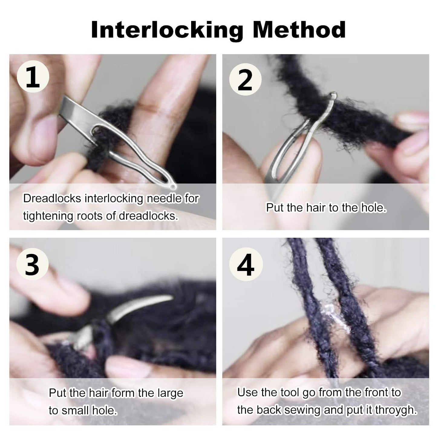 3 Interlocking Tools For Locs, Sisterlock and Dreadlocks Starter, Tightening Accessories For Small, Medium, or Large Dreads. Easy Locking Needle Hair Beauty & Personal Care TORINALITAL