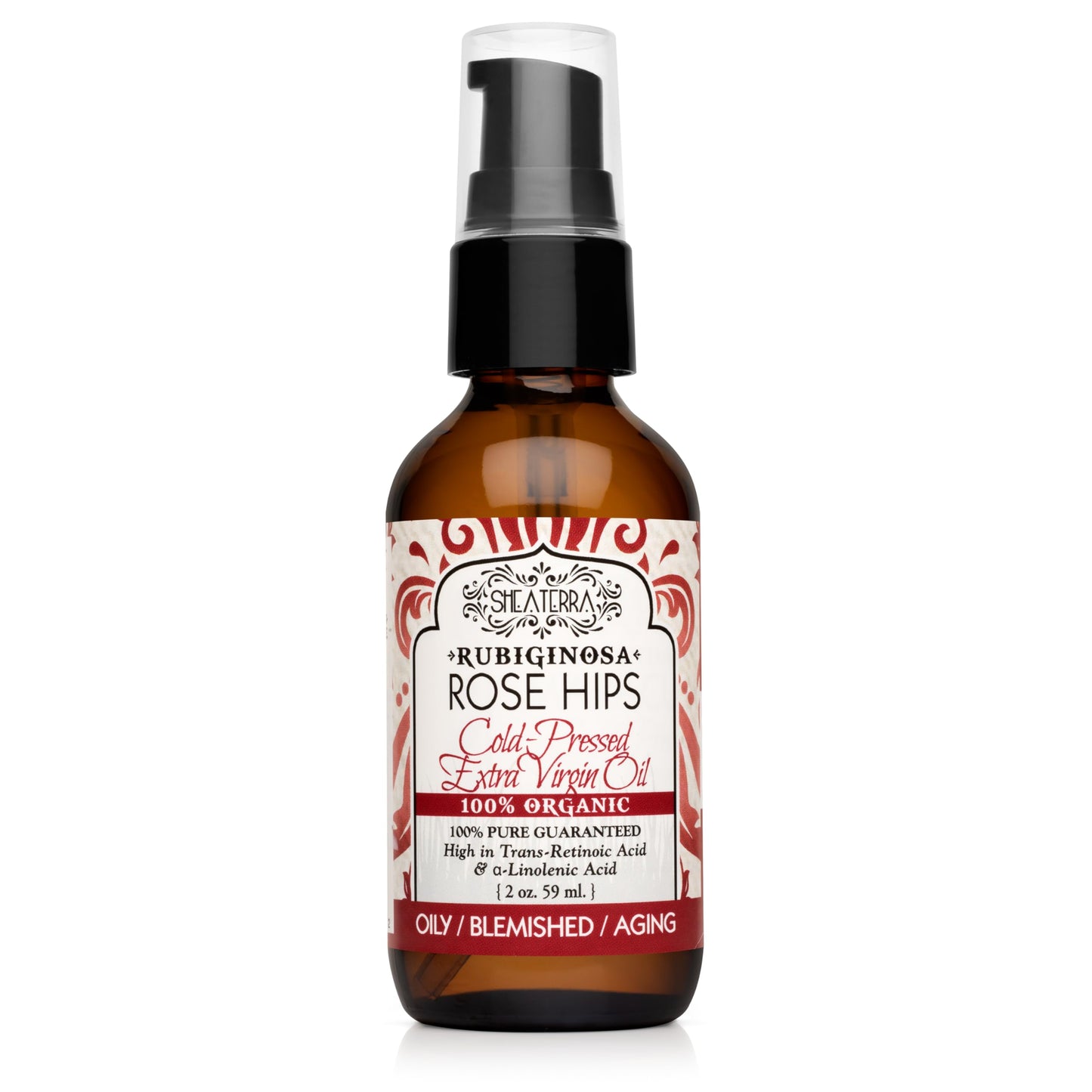 Shea Terra Rubignosa Rose Hips Cold-Pressed Extra Virgin Oil, All Natural & Organic Oil Rich in Antioxidants and Fatty Acids for Skin Repair Beauty & Personal Care Shea Terra Organics