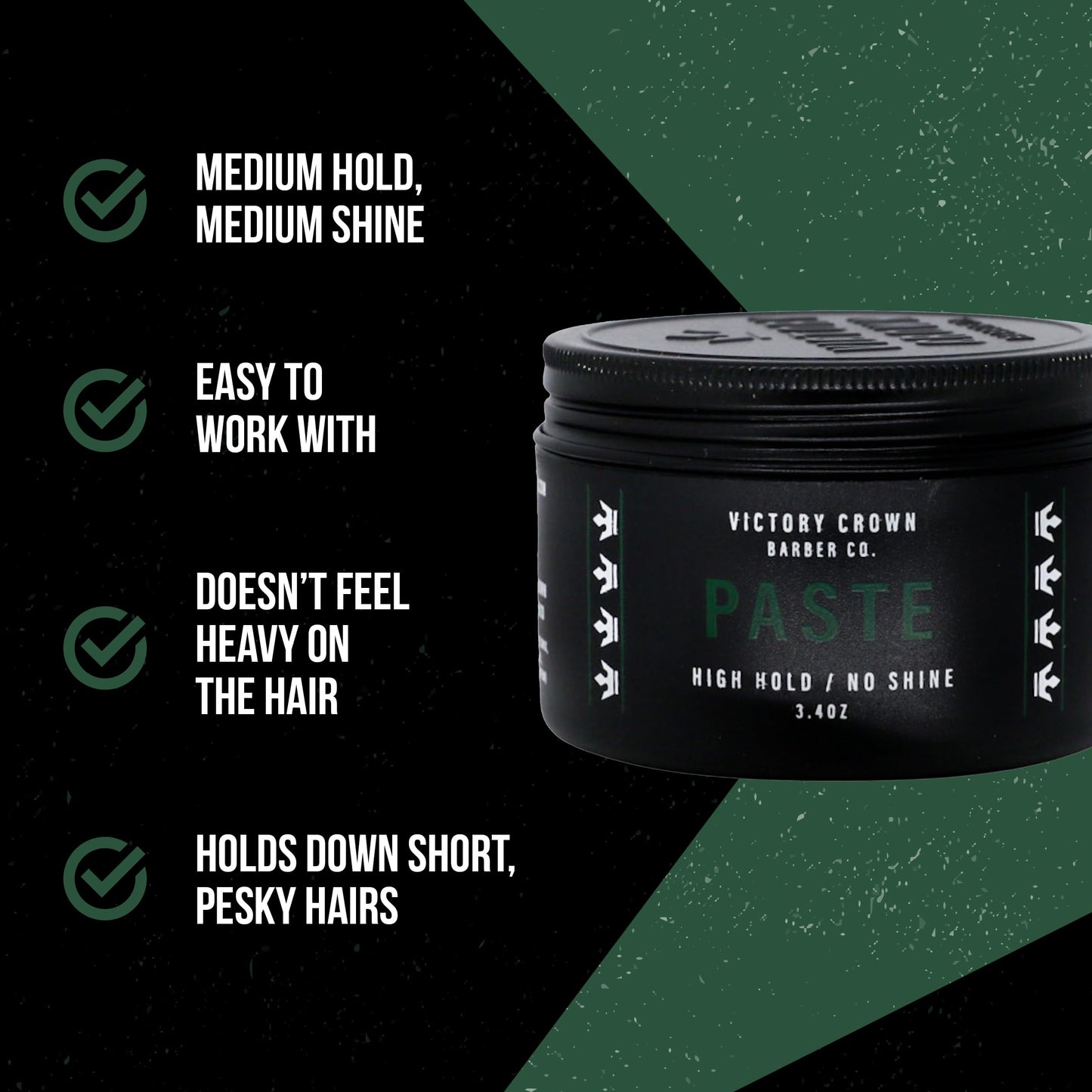 Victory Crown Paste Pomade Medium Hold & Medium Shine Natural Hair Styling Paste for Textured & Refined Looks, 3.4 Oz Beauty & Personal Care Victory Crown