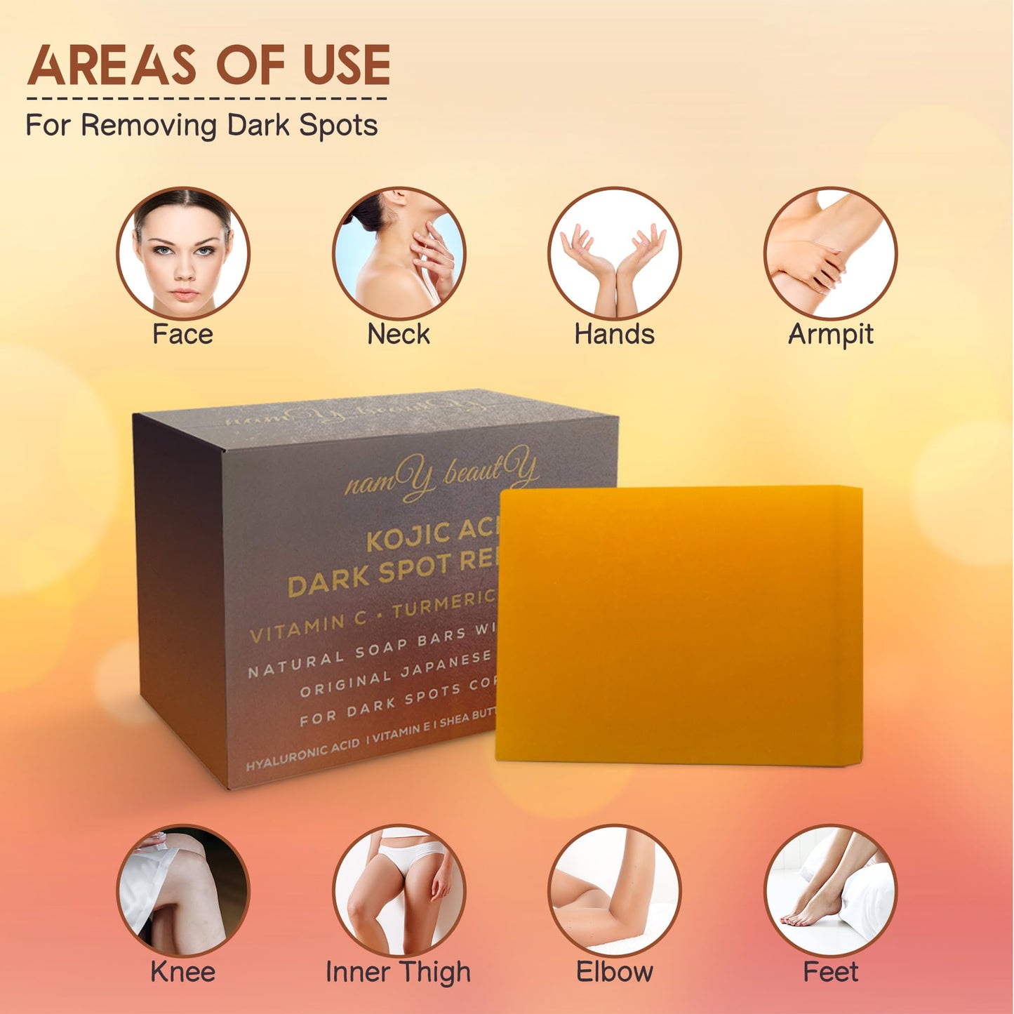 namY beautY Skin care soap, natural ingredients, vitamin C, collagen, turmeric, paraben free, vegan friendly, dark spot remover Beauty & Personal Care namY beautY