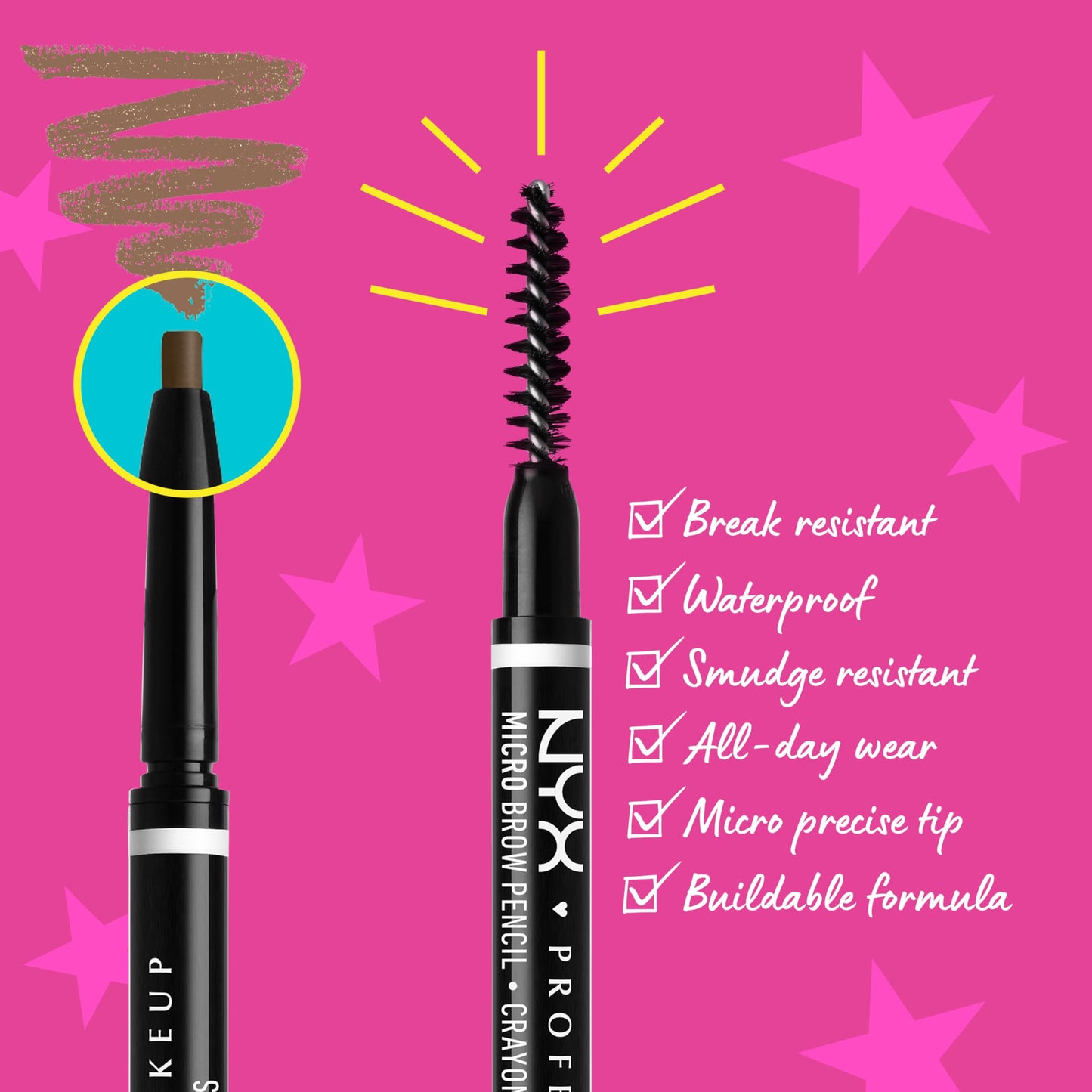 NYX PROFESSIONAL MAKEUP Micro Brow Pencil, Precise Eyebrow Pencil - Ash Brown Beauty & Personal Care NYX PROFESSIONAL MAKEUP