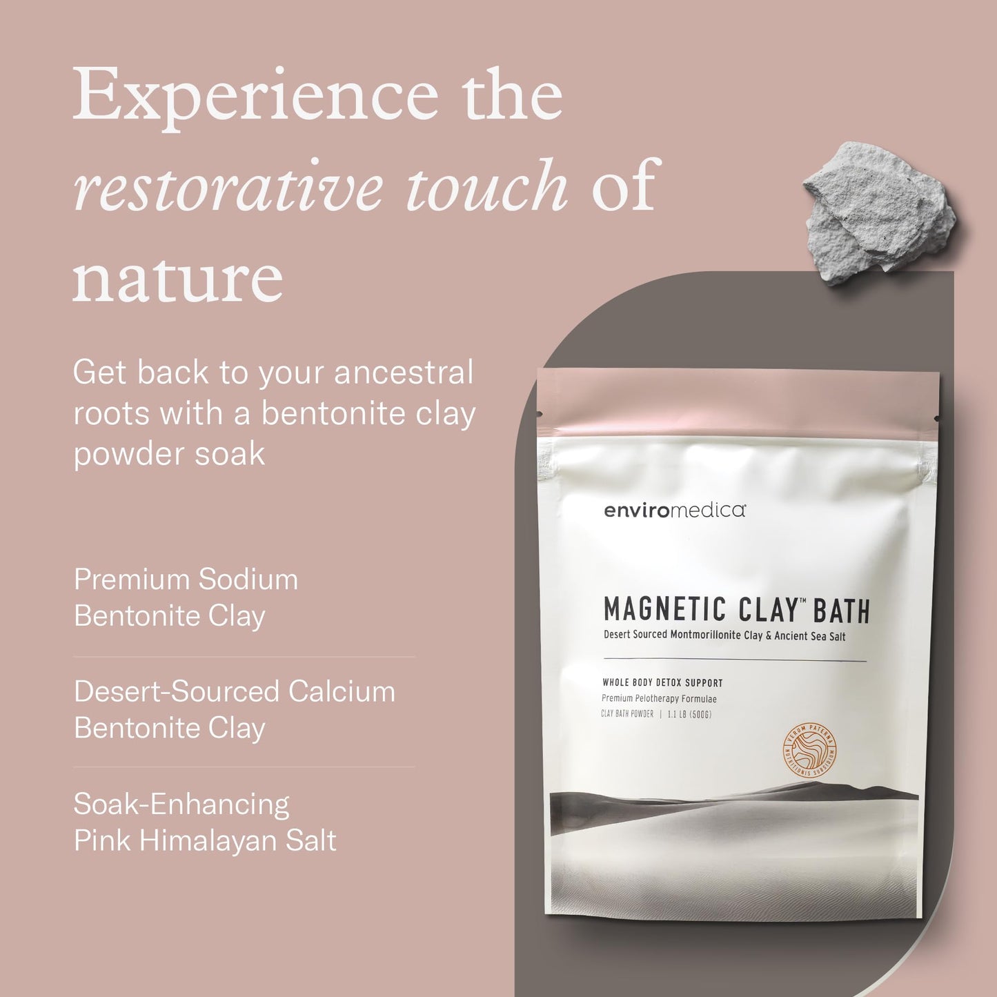 Enviromedica Magnetic Bentonite Clay Bath - Sodium & Calcium Bentonite Clay Bath Soak Powder with Himalayan Salt, Rejuvenating and Cleansing Body Beauty and Personal Care Enviromedica