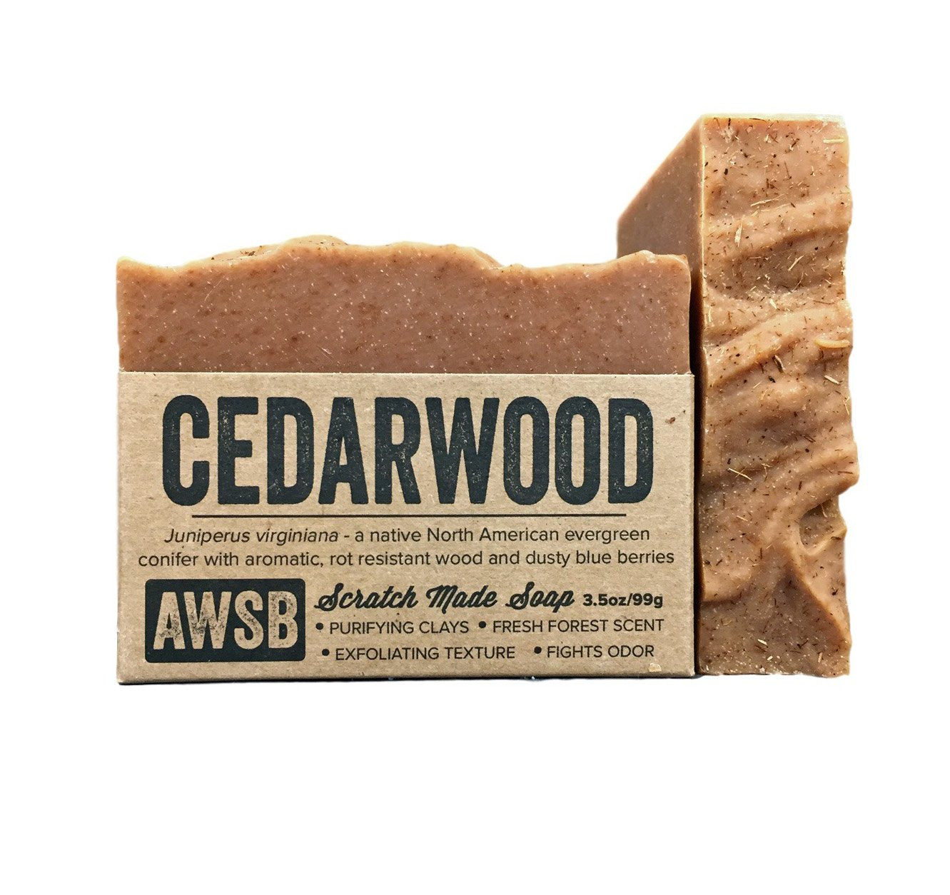 A Wild Soap Bar Cedarwood Bar Soap with Red Clay, Vegan, All Natural with Organic Ingredients, Handmade Beauty & Personal Care A Wild Soap Bar