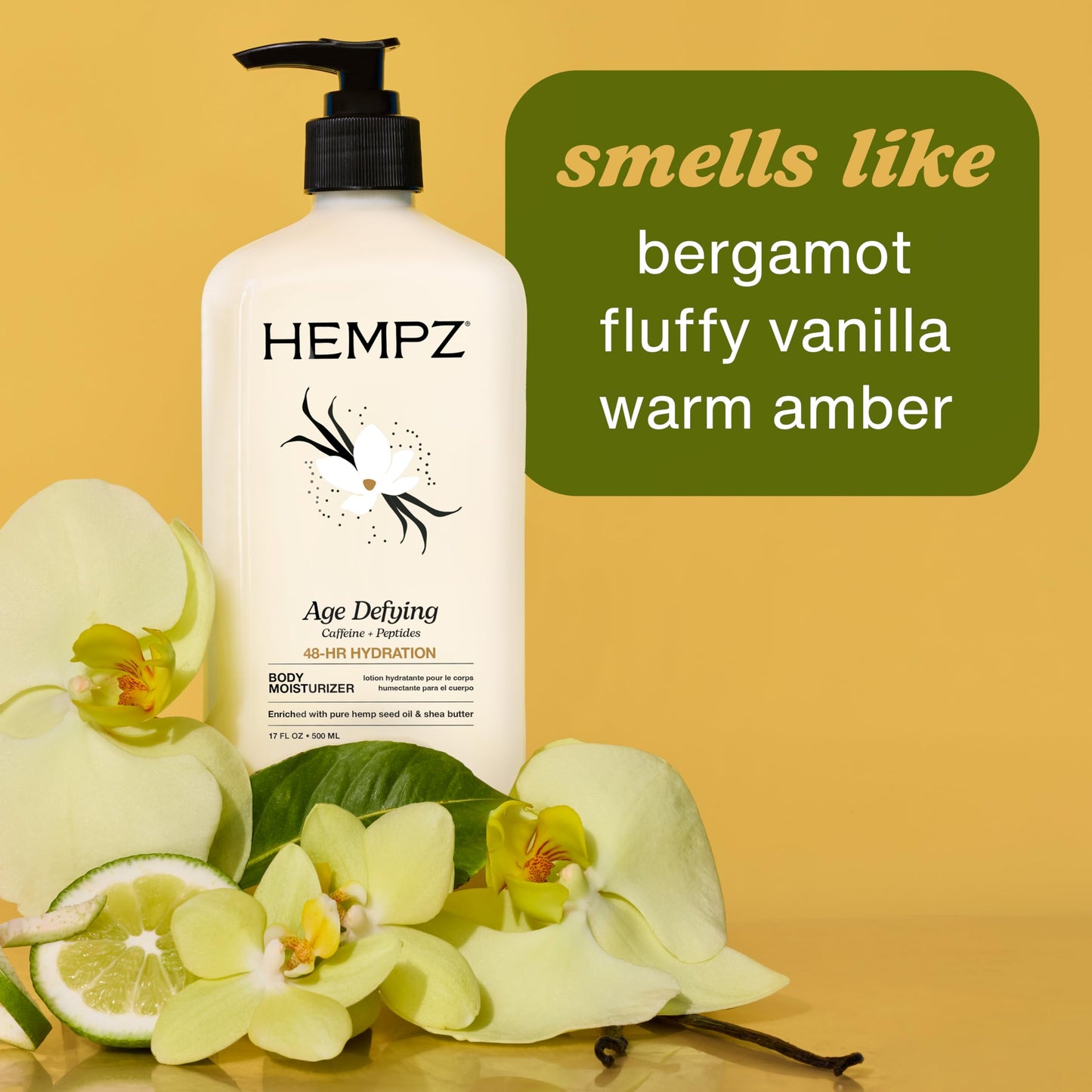 Hempz Age-Defy Body and Hand Lotion for Dry Skin, for Cracked & Crepey Skin, Quick Absorption Moisturizer, Large 17 oz Beauty & Personal Care Hempz