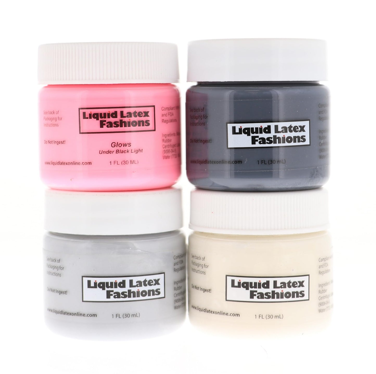 Neon Skeleton Liquid Latex Face and Body Paint Kit- 4-Pack 1 Ounce, 4 Brush-Set, Blacklight, Special Effects, Art, Theater, Parties, Cosplays Beauty & Personal Care Liquid Latex Fashions