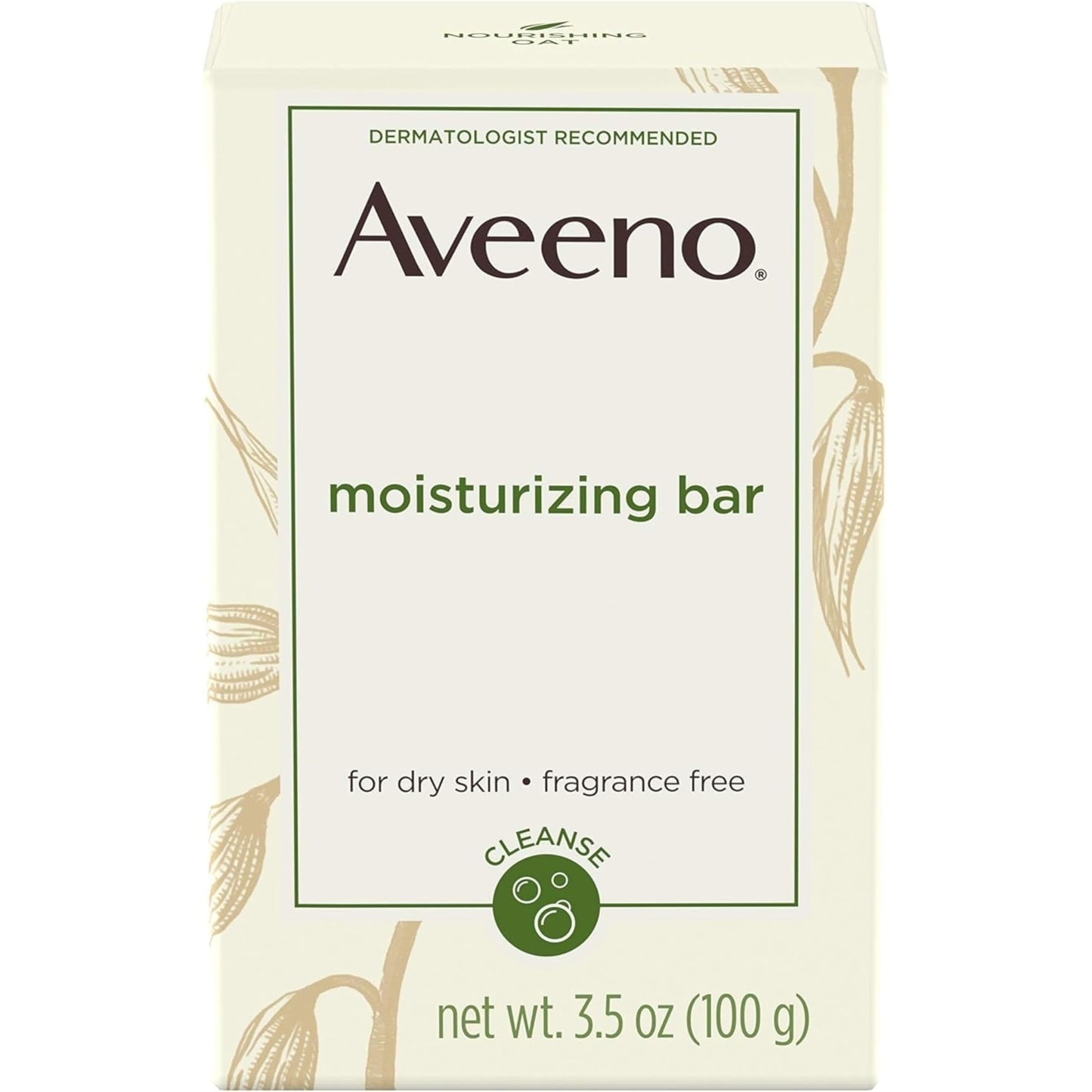 Aveeno Gentle Moisturizing Bar Facial Cleanser with Nourishing Oat for Dry Skin, Fragrance-free, Dye-Free, & Soap-Free, 3.5 oz (Pack of 4) Beauty & Personal Care Aveeno