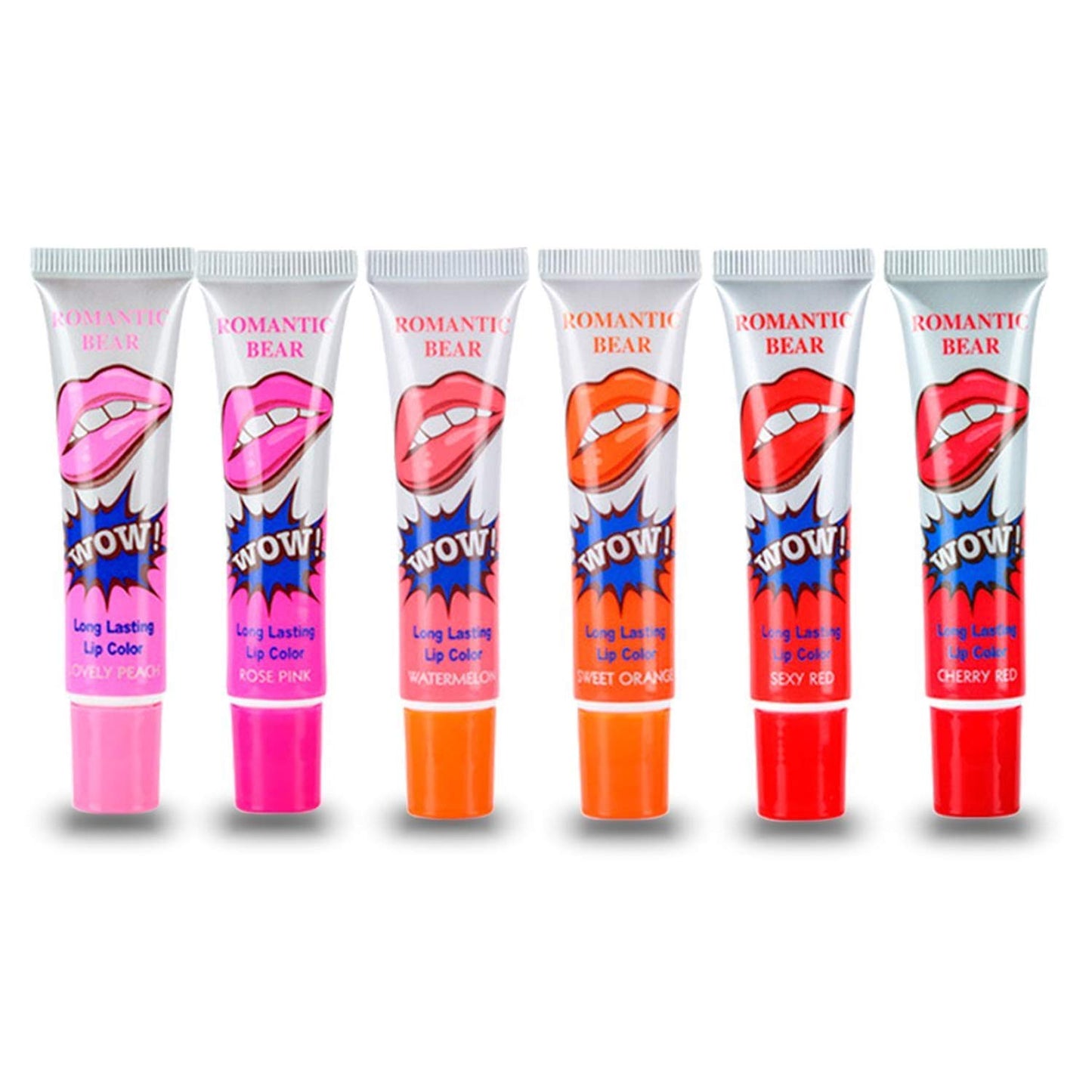 6 Colors Tattoo Magic Color Peel Off Mask Tint Long Lasting Waterproof Lip Gloss by romantic bear Beauty & Personal Care ROMANTIC BEAR