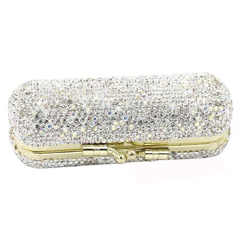Bestbling Bling Rhinestone Crystal Lipstick Case Holder Organizer bag Cosmetic Storage for Women's Lipstick Jewelry Kit (Silver) Beauty & Personal Care Bestbling