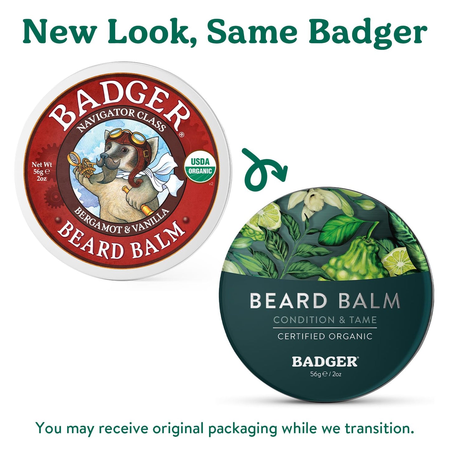 Badger Organic Beard Balm - Leave-In Conditioner, Styling & Moisturizing Treatment for Facial Hair & Mustache, 2 oz Beauty & Personal Care Badger