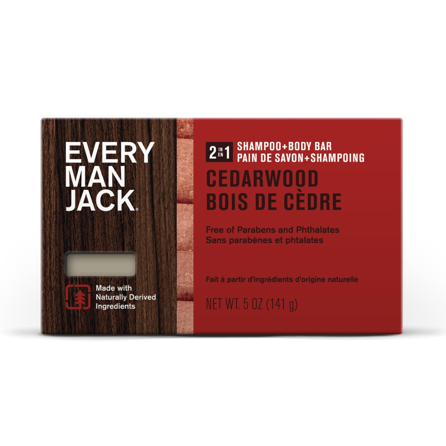 Every Man Jack Cedarwood 2 In 1 Shampoo And Body Bar, 5 Oz Beauty & Personal Care Every Man Jack