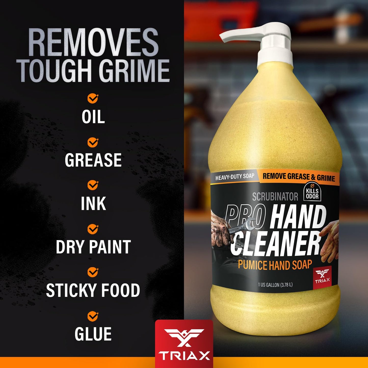 Triax Scrubinator - Heavy Duty Hand Scrub and Cleaner - Removes Tough Grease, Dirt, Grime, and Odors - No Toxic Solvents or Harsh Chemicals Beauty & Personal Care Triax