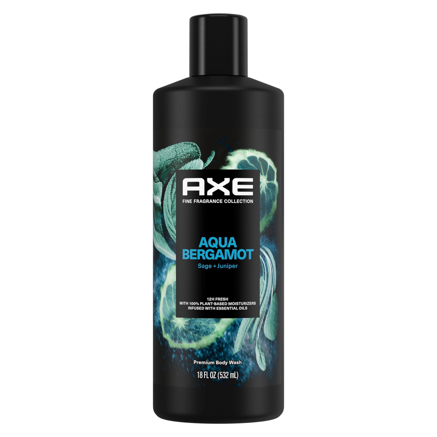 AXE Fine Fragrance Collection Body Wash For Men Aqua Bergamot 12h Refreshing Scent Shower Gel Infused with Bergamot, Sage, and Juniper Essential Oils Beauty & Personal Care AXE