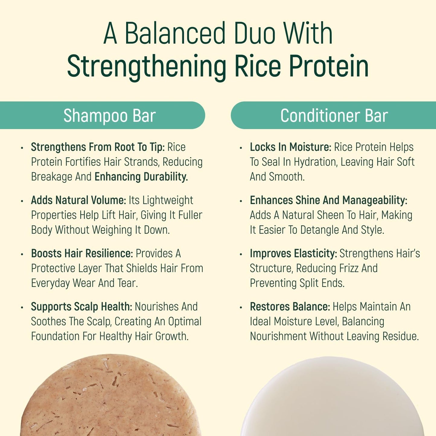 Solid Rice Protein Water Shampoo & Conditioner Hair Soap - Shampoo and Conditioner Bars For Hair With All Natural Plant Based Essential Oils And Zero Beauty & Personal Care BAMBOEARTH