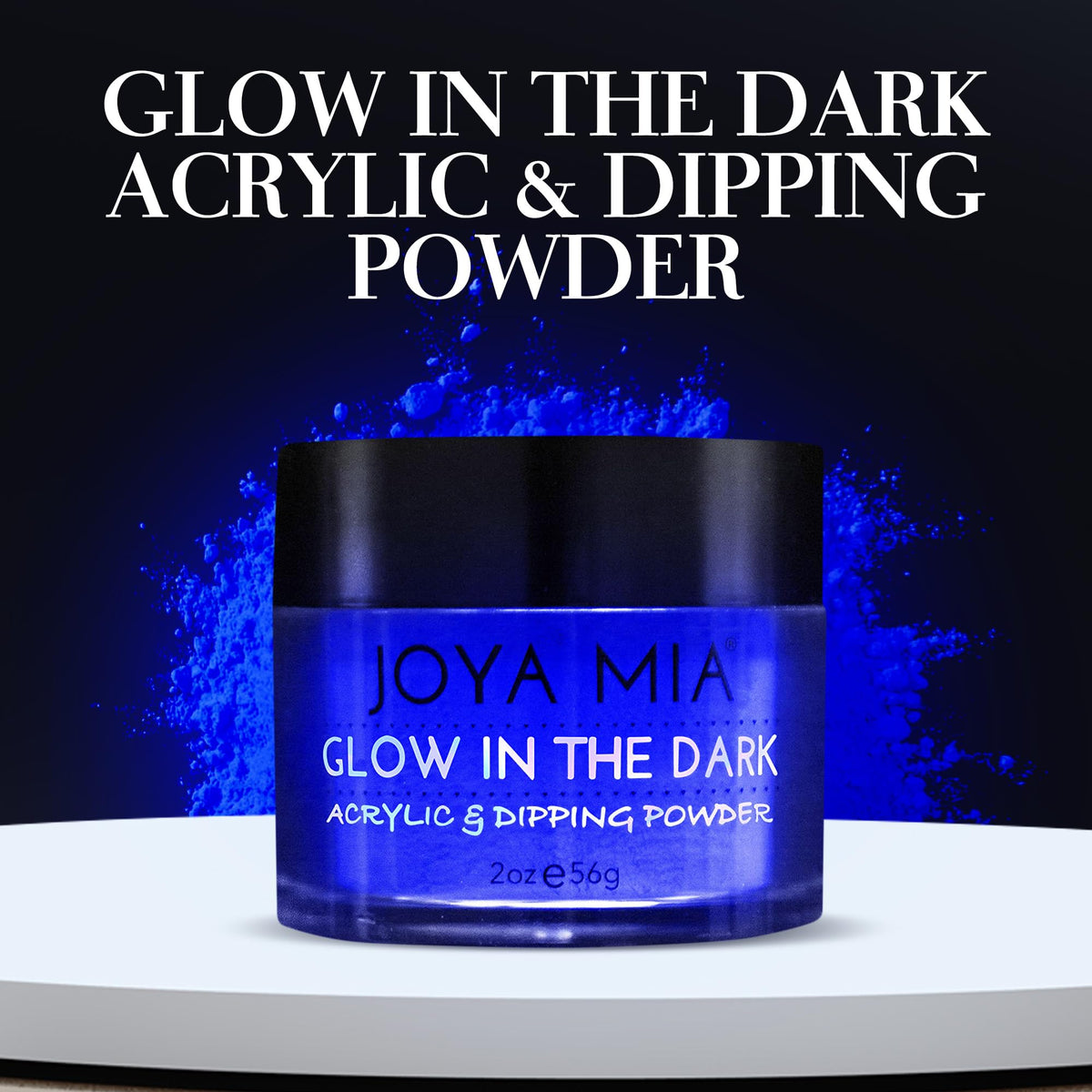 Glow-in-the-Dark Acrylic & Dipping Powder - Premium Nail Powder for Flawless Enhancements, Available in 12 Colors, 2 oz (DPGW-2) - Joya Mia