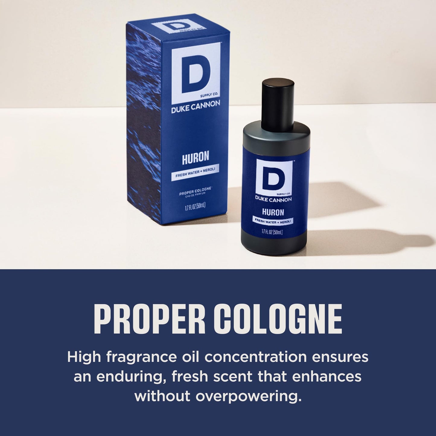 Duke Cannon Proper Cologne Huron | Men's Eau de Parfum | Fresh Water and Neroli | Aquatic, Fresh, Long-Lasting Scent | 1.7 fl oz Beauty & Personal Care Duke Cannon Supply Co.