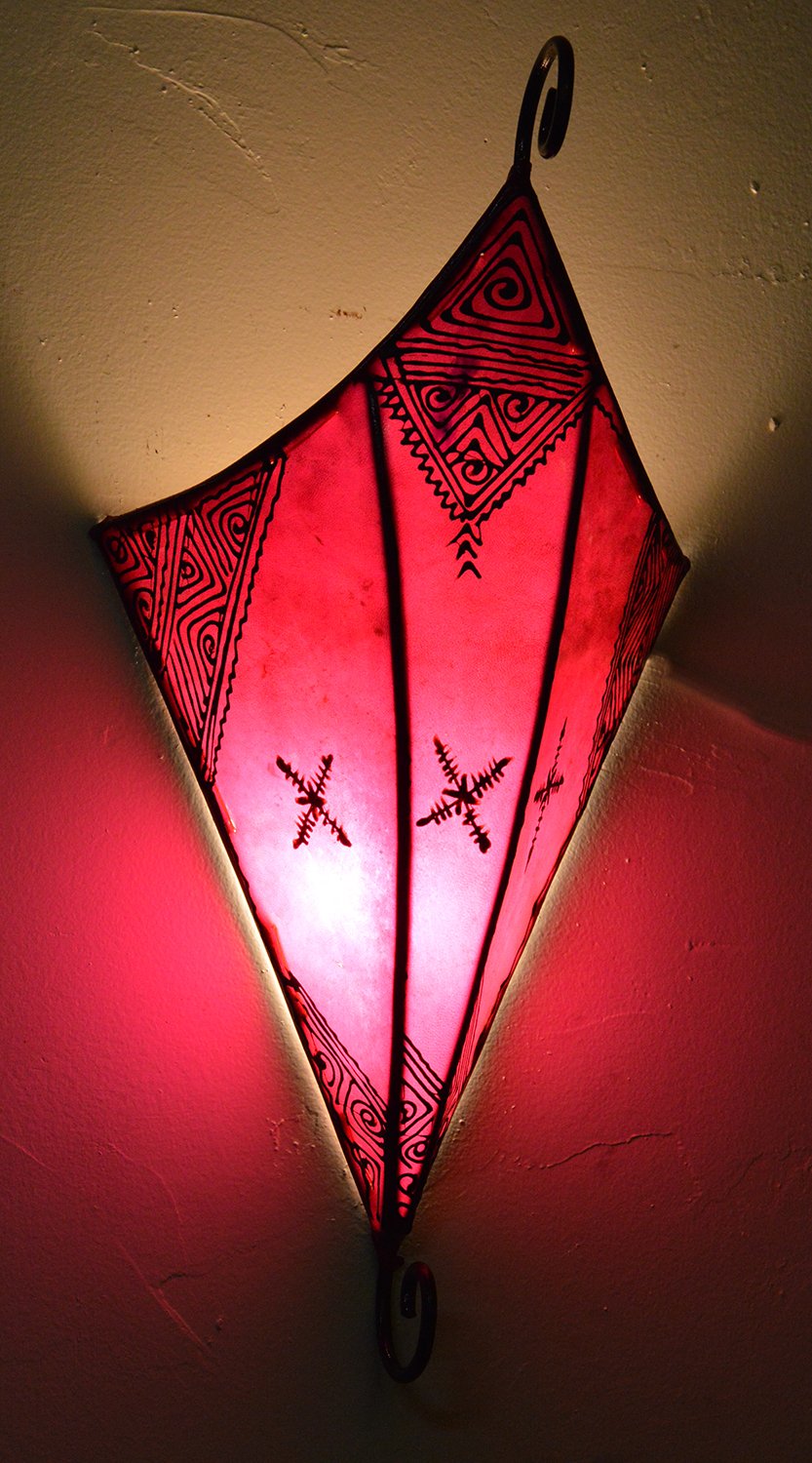 Henna Lamps & Sconces Moroccan Handmade Goat Leather Sconce Henna Tattoo Shade Beauty & Personal Care Treasures Of Morocco