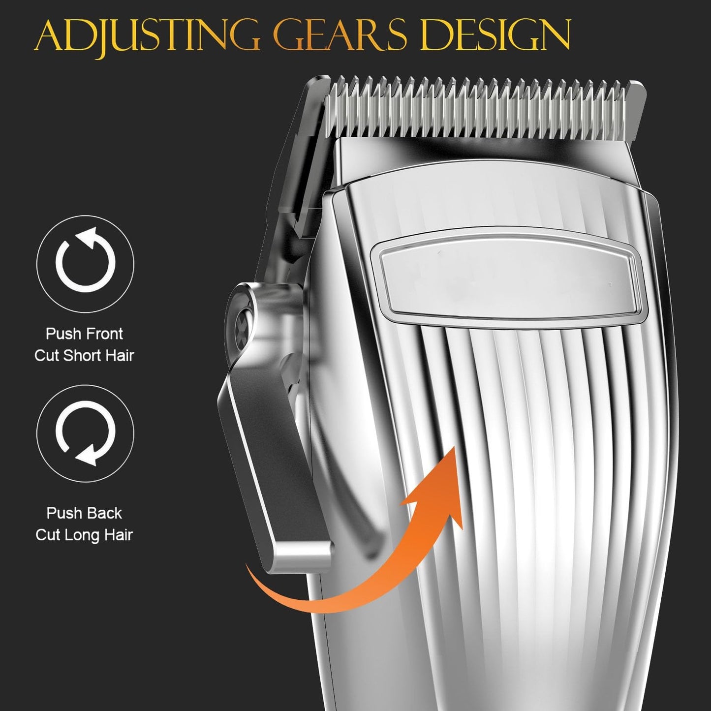 QDKVTNDJZ Hair Clippers for Men, Silver Professional Mens Electric Beard Trimmer Metal Grooming Kit Adjustable Machine Beauty and Personal Care QDKVTNDJZ