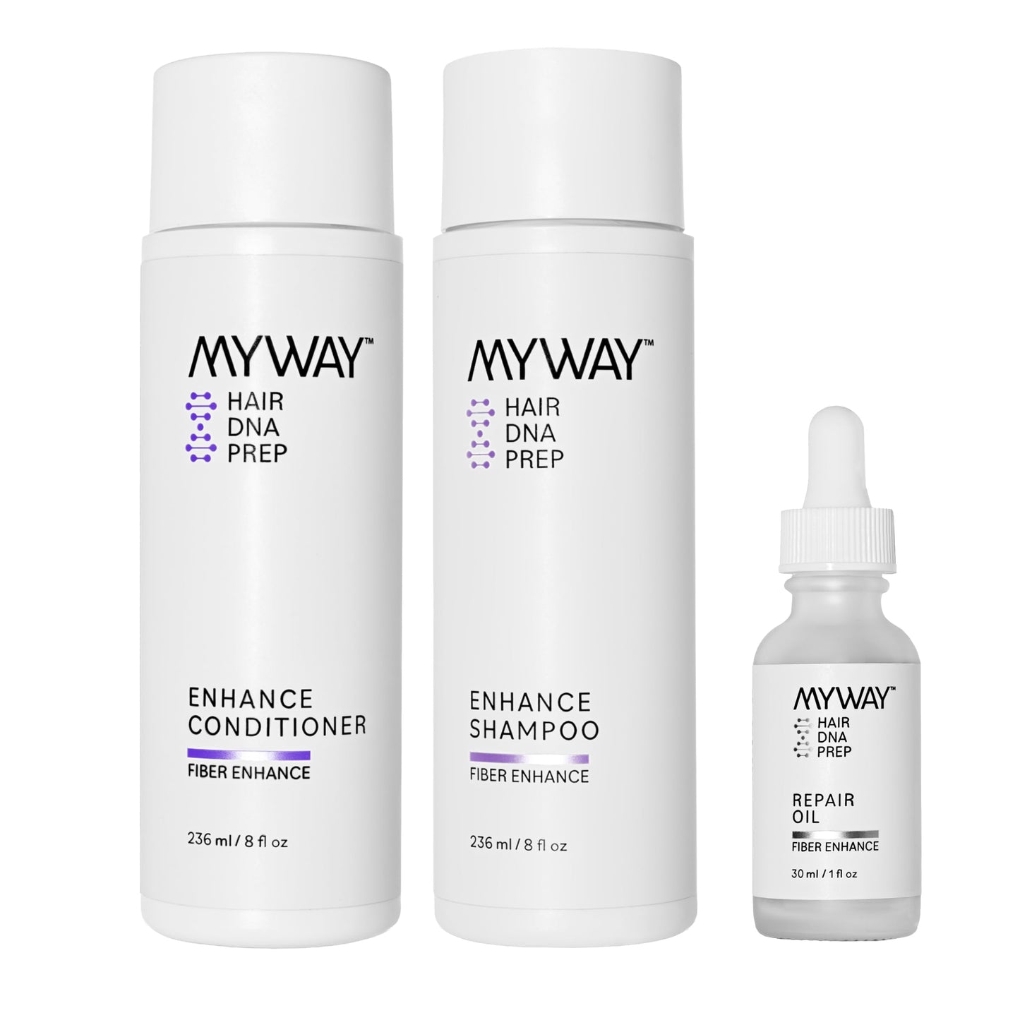 My Way Hair DNA Frizz Control Set - Anti-Frizz Shampoo, Conditioner & Repair Oil Trio for Smooth, Hydrated Hair - Heat Protection, Shine & Damage Care Beauty & Personal Care MYWAY HAIR DNA PREP