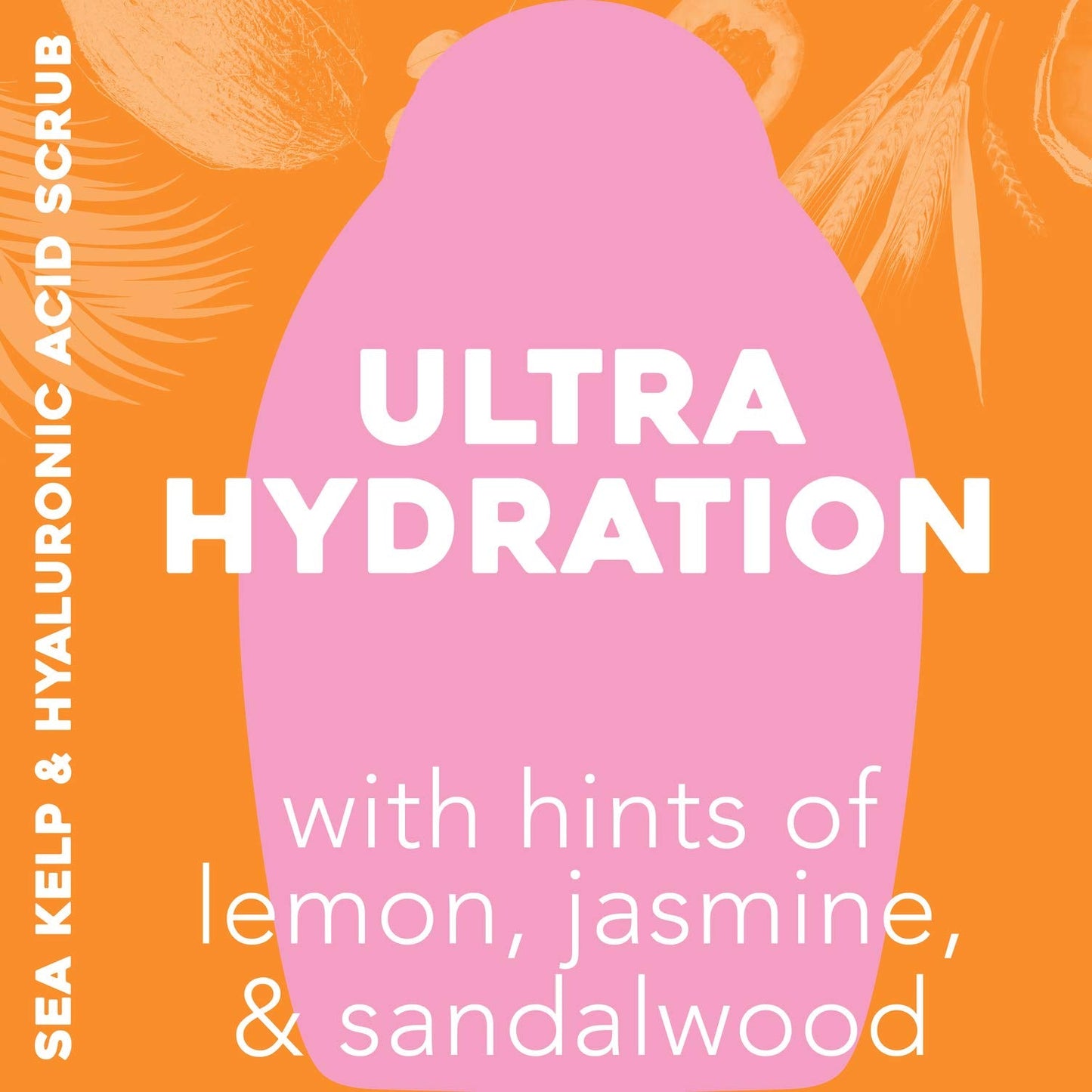 OGX Hydration + Sea Kelp & Hyaluronic Acid Sulfate-Free Lightly Moisturizing Body Scrub with Black Rice, Gentle Exfoliating Daily Body Wash to Soften Beauty and Personal Care OGX