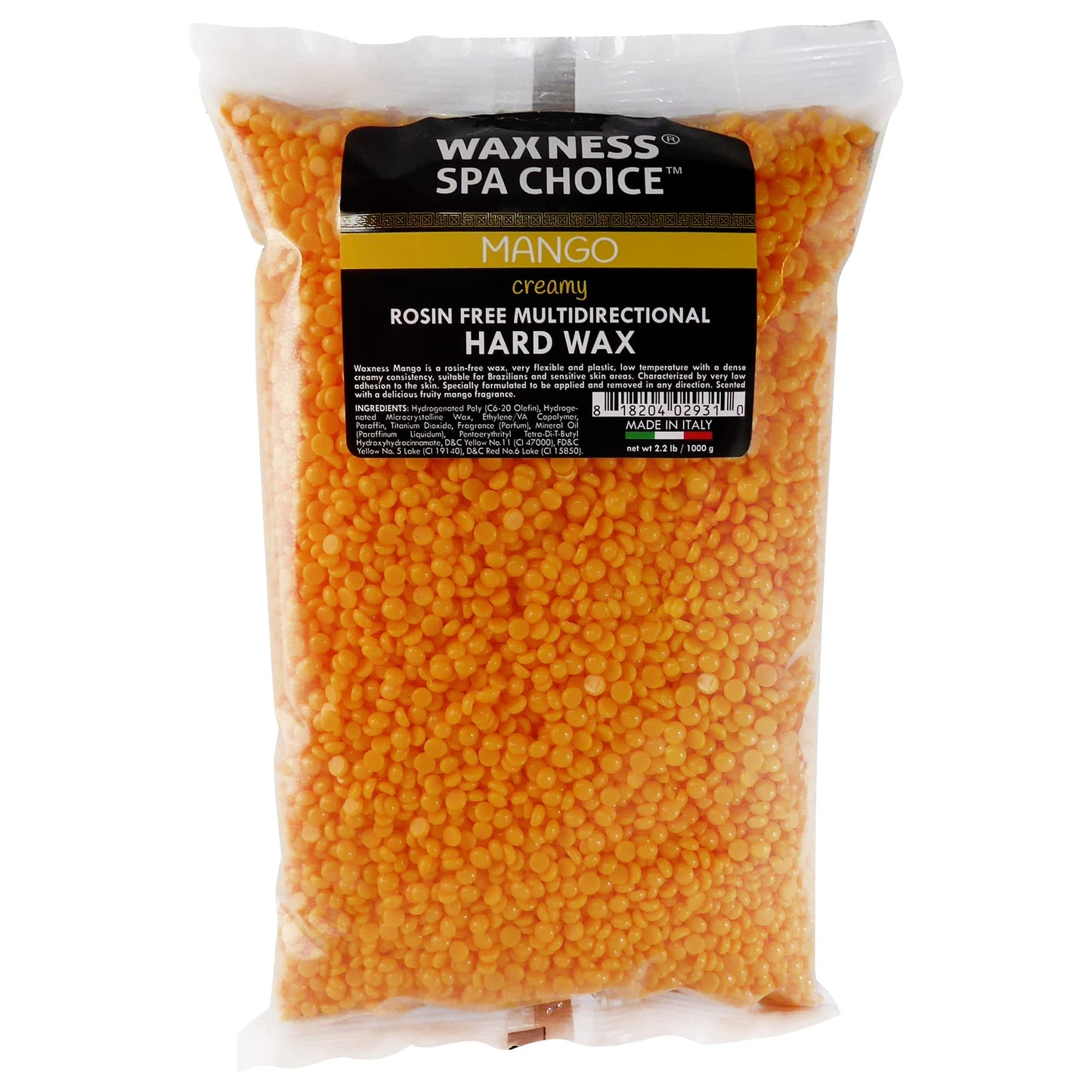 Waxness Spa Choice Rosin Free Multidirectional Hard Wax Mango 2.2 lb / 1 kg Beauty & Personal Care Waxness