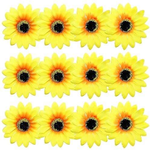 12 Pieces Sunflower Hair Clips Alligator Pins Accessories 3.9 inches for Wedding Party Boho Beach Photography Christmas Decorations Beauty & Personal Care BETITETO