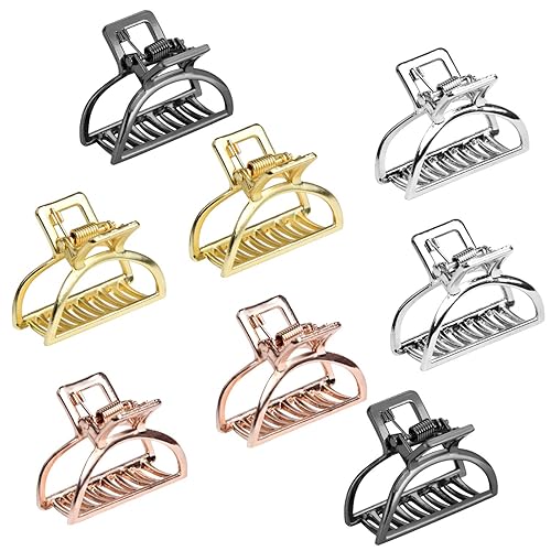Small Hair Clips Akamino Metal Hair Claw Clips, Hair Accessories for Women Half Bun Hairpins for Thick - 8 Pack Beauty & Personal Care Akamino
