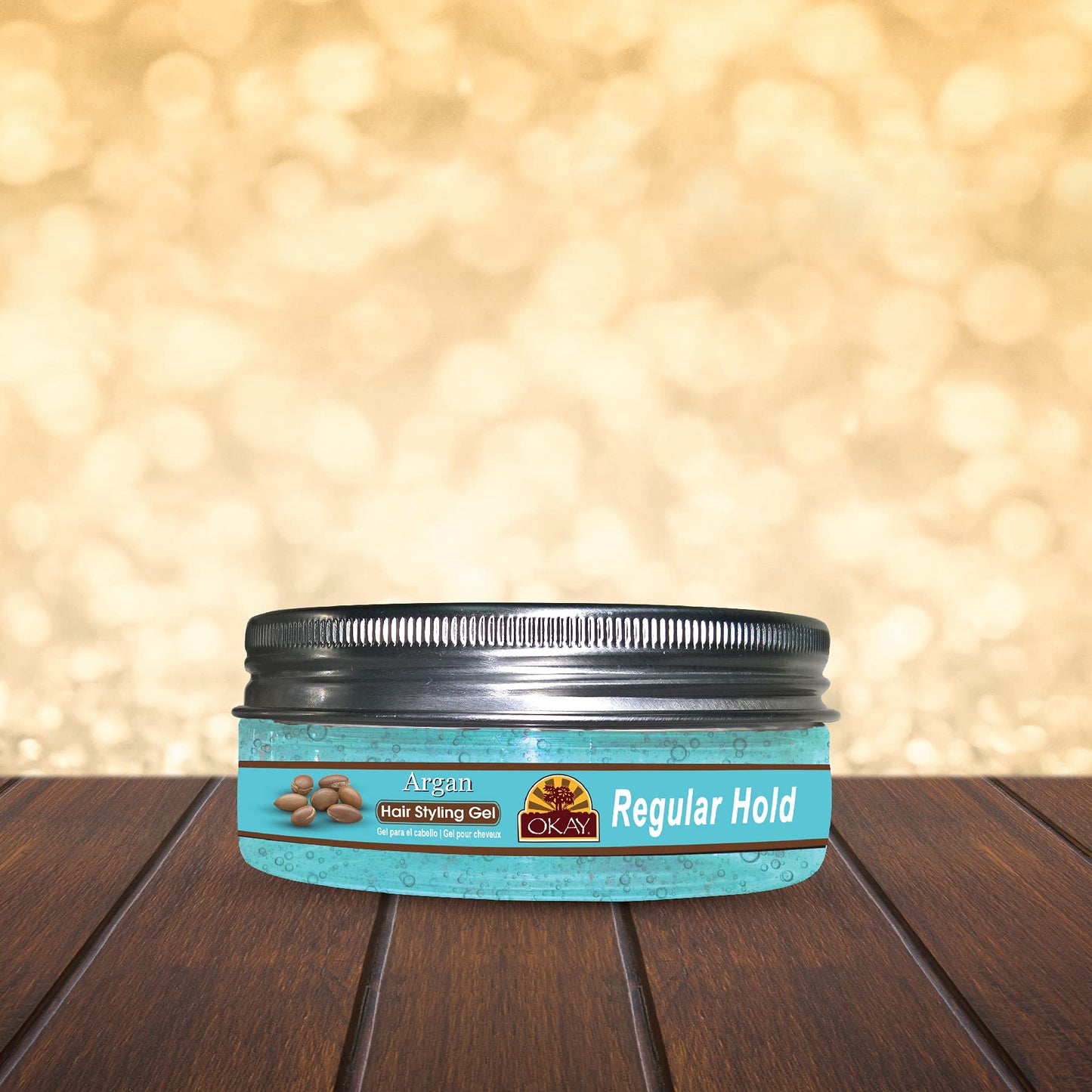 Argan Hair Gel Regular Hold Healthy Conditioning Shine,Leaves Hair Smooth,Conditions Hair No flakes,No stick,No Itch,and Alcohol-Free,For All Hair Beauty & Personal Care OKAY